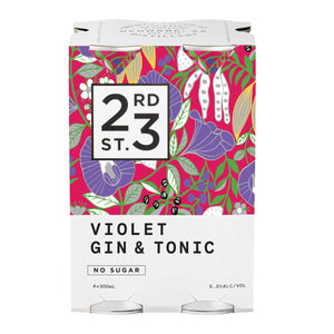 23rd Street Distillery Violet Gin & Tonic, 4x300mL 5% Alc. - Sippify
