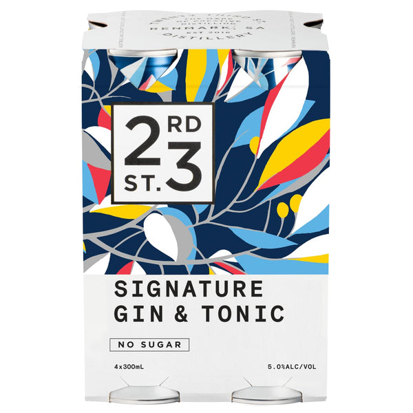 23rd Street Signature Gin & Tonic No Sugar 4x300ml 5% Alc. -
