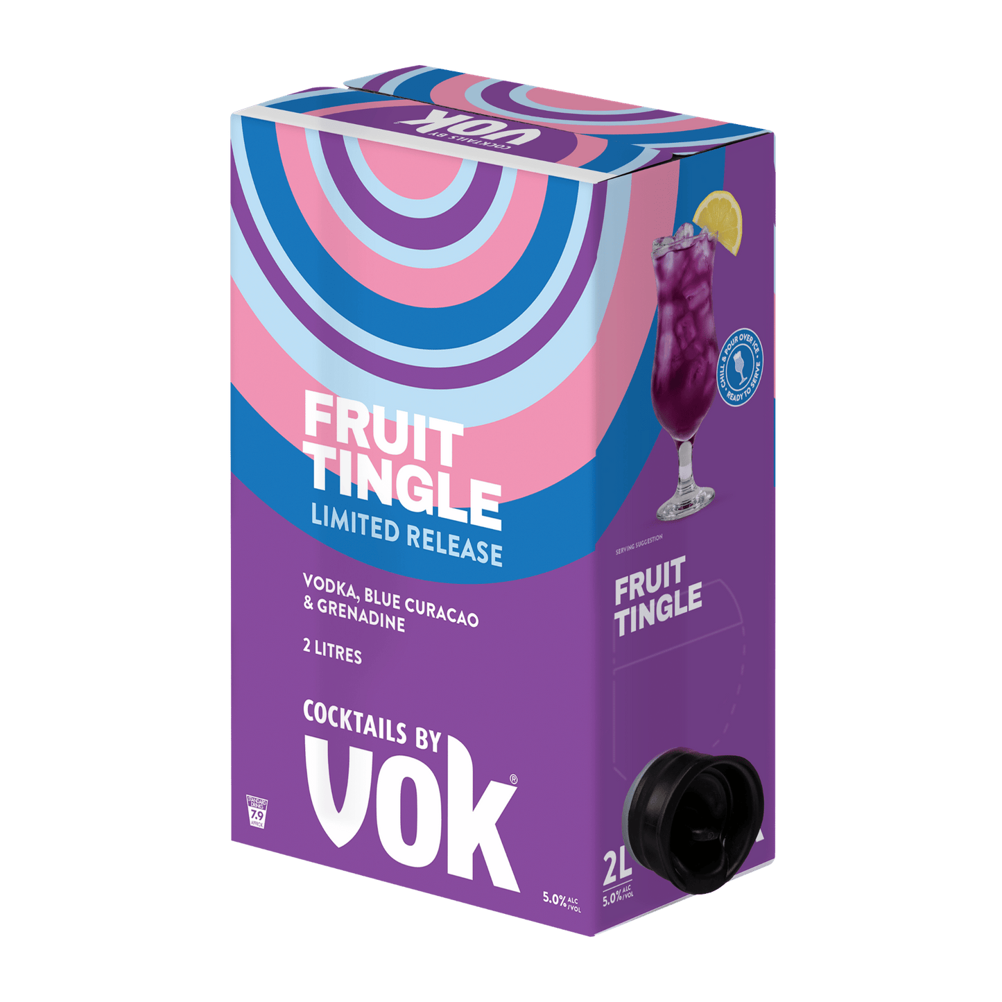 Vok Ready to Serve Cocktails Fruit Tingle, 2Lt 5% Alc.