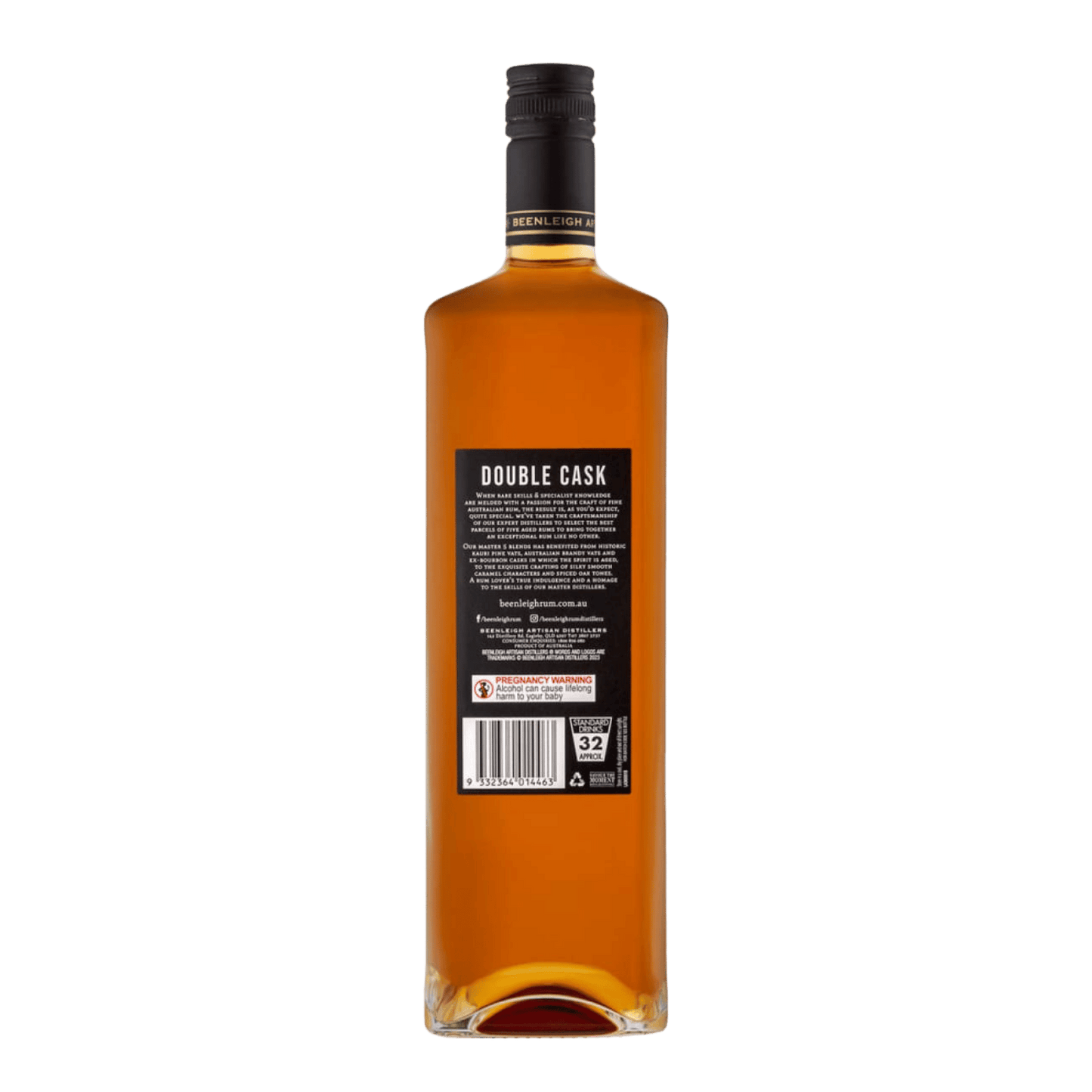 Beenleigh Artisan Distillers Double Cask Rum, 1L 40% Alc - Rum