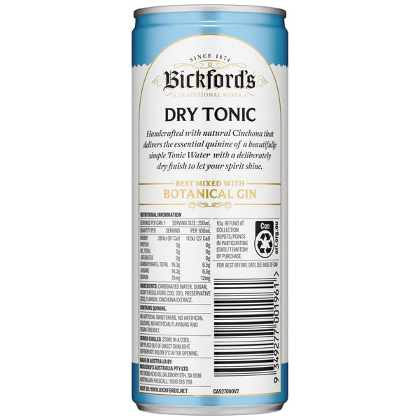 Bickford Dry Tonic 250ml - Soda