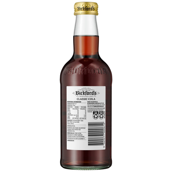 Bickford’s Classic Cola Traditional Soda 275ml - Carton x