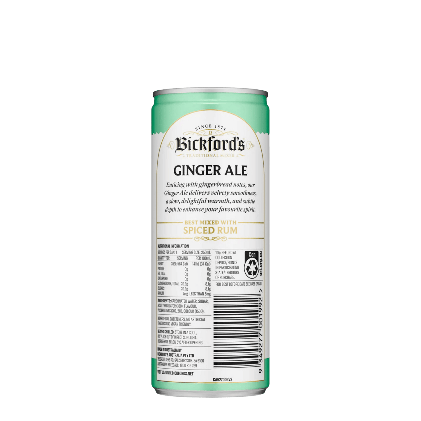 Bickford's Ginger Ale, 250ml - Soda