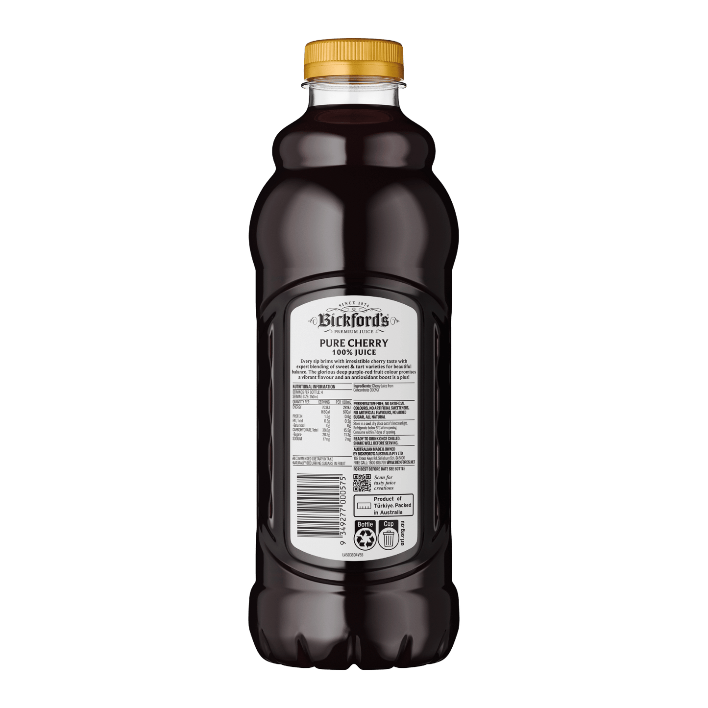 Bickford’s Pure Cherry 100% Juice 1Lt - Juice
