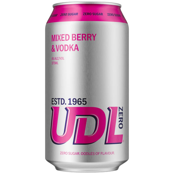 UDL Vodka Zero Mixed Berry 375ml 4% Alc. - Premix