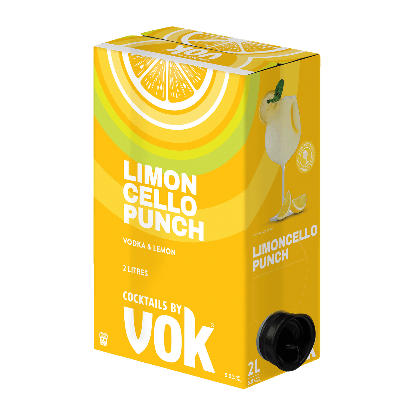 Vok Limoncello Punch Ready to Serve Cocktails, 2Lt 5% Alc. - Liquor