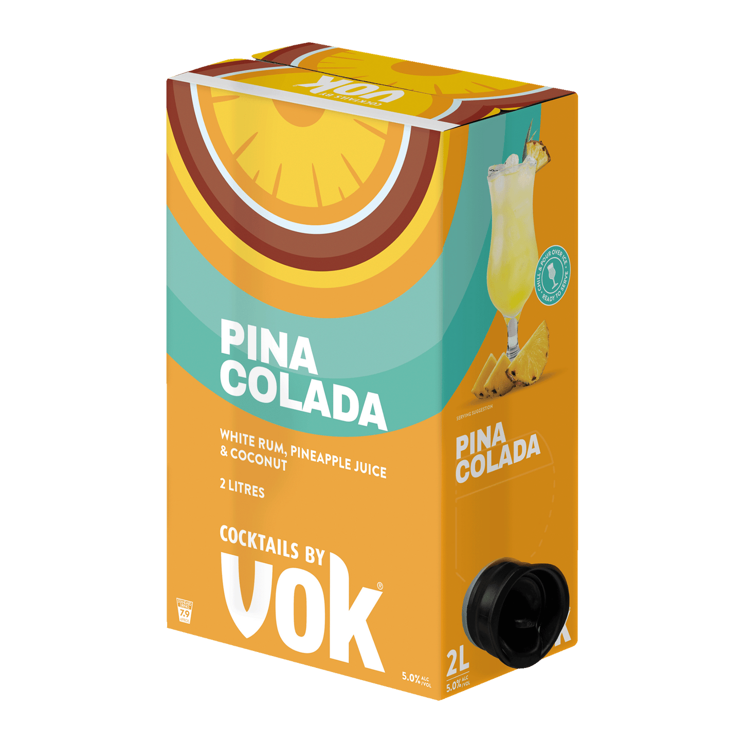 Vok Pina Colada Ready to Serve Cocktails, 2Lt 5% Alc. - Liquor