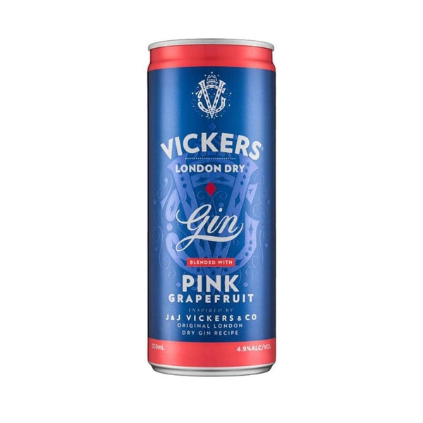 Vickers Gin blended with Pink Grapefruit, 250ml 4 .9% Alc. - Sippify