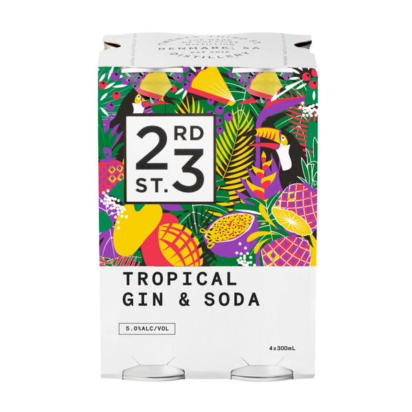23rd Street Tropical Gin & Soda 4x300ml 5% Alc. - Gin &