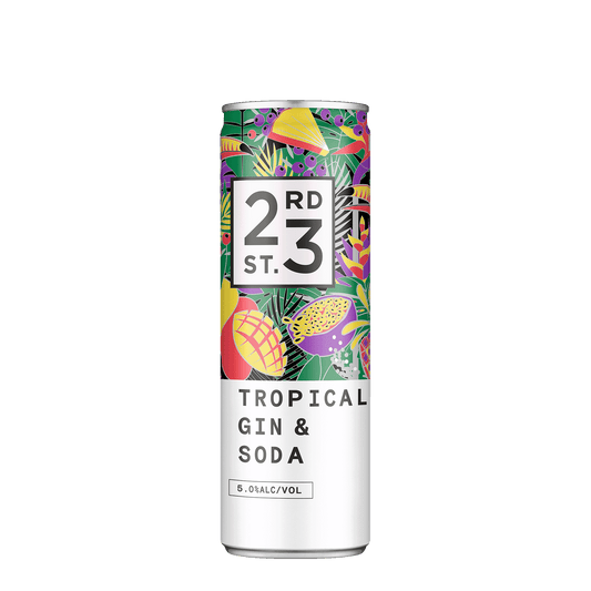 23rd Street Tropical Gin & Soda, 4x300ml 5% Alc. - Premixed