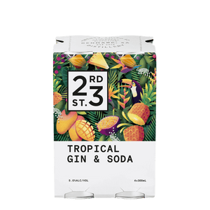 23rd Street Tropical Gin & Soda, 4x300ml 5% Alc. - Premixed