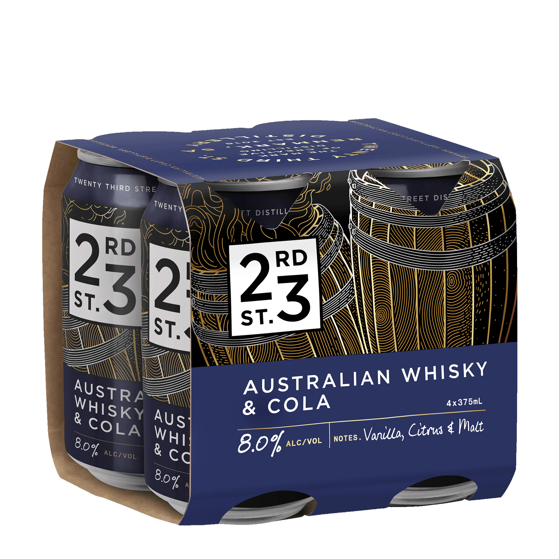 23rd Street Australian Whisky & Cola 375 8% Alc. - Premixed