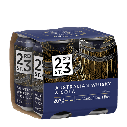 23rd Street Australian Whisky & Cola 375 8% Alc. - Premixed