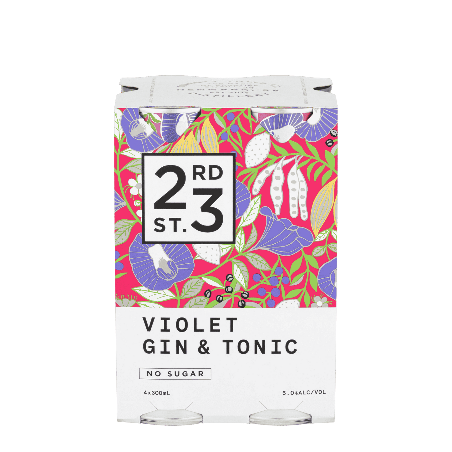 23rd Street Distillery Violet Gin & Tonic, 4x300mL 5% Alc.