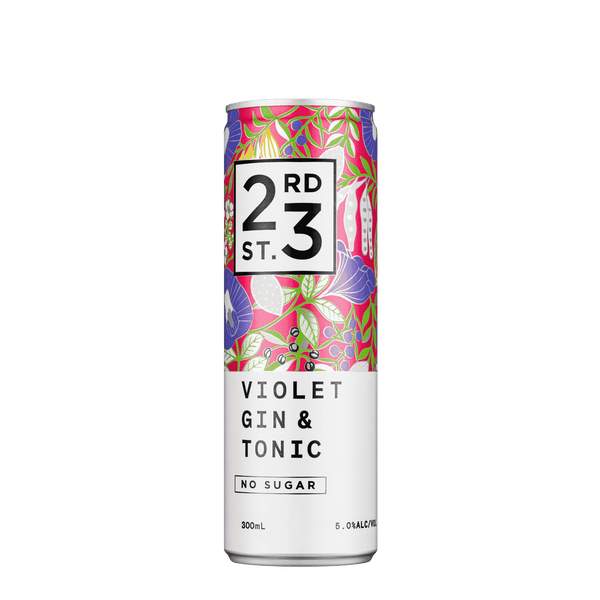 23rd Street Distillery Violet Gin & Tonic, 4x300mL 5% Alc. 