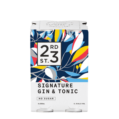 23rd Street Signature Gin & Tonic No Sugar, 4x300ml 5% Alc. - Gin