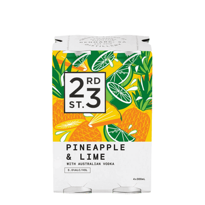 23rd Street Pineapple & Lime Vodka, 4x300mL 5% Alc. - Premixed