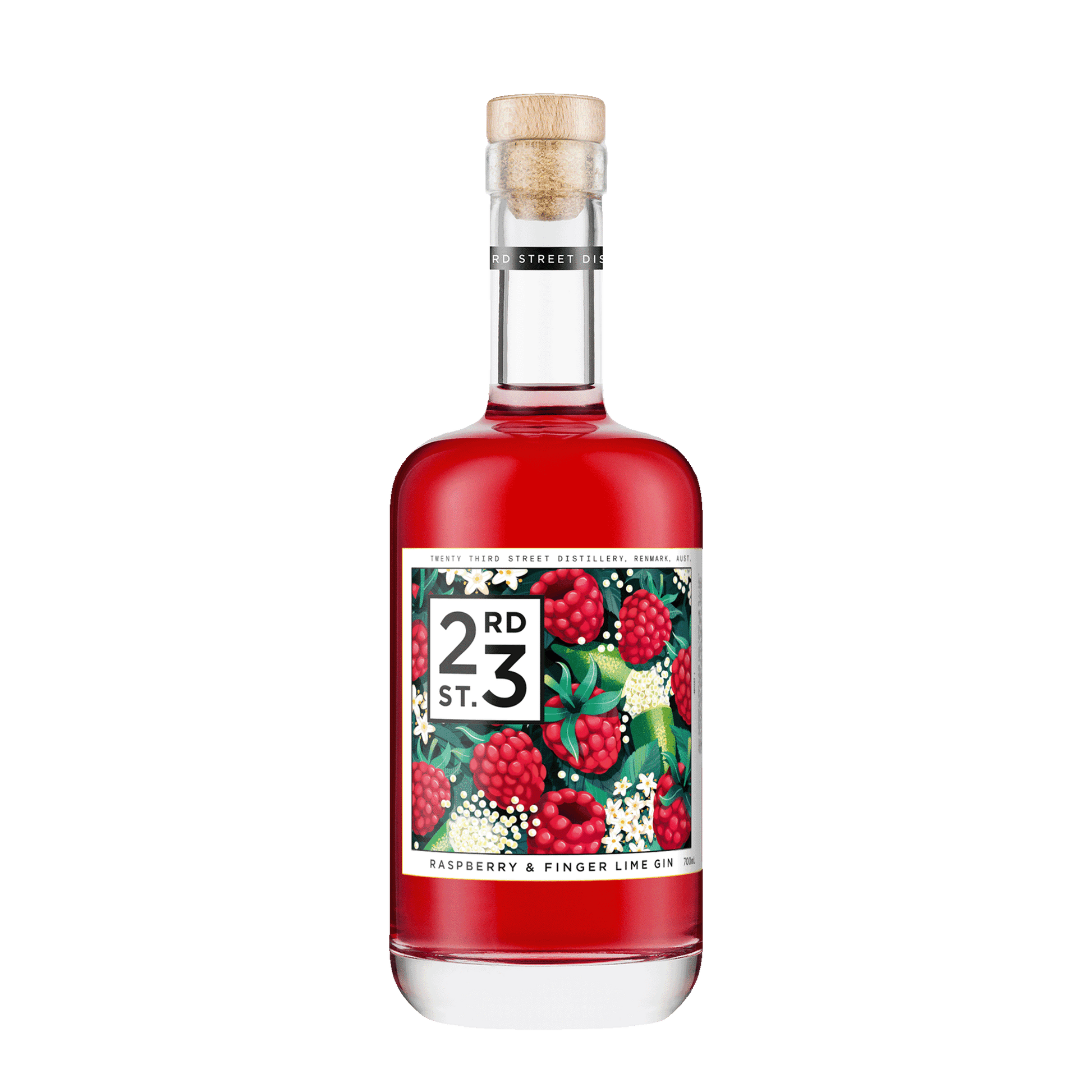 23rd Street Distillery Raspberry and Finger Lime Gin, 700ml 37% Alc - Gin