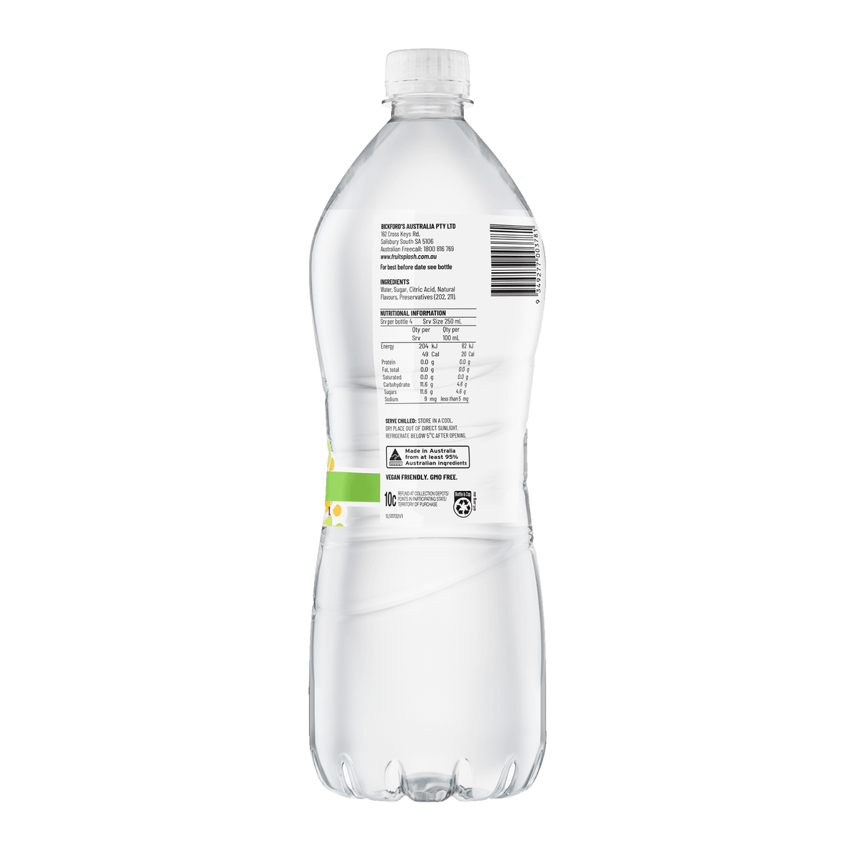 Aqua Pura Fruit Splash Lemon & Lime 1Lt x 12 - Carton x 12