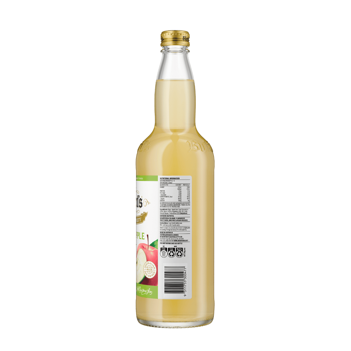Bickford's Cloudy Apple Cordial, 750ml