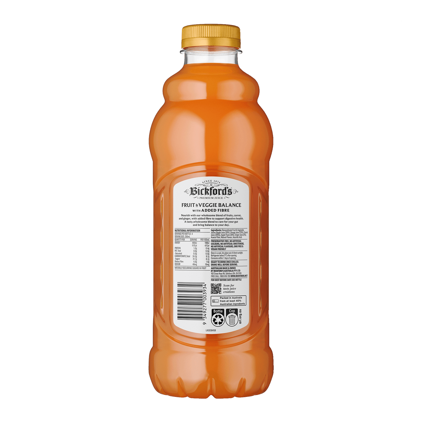 Bickford's Fruit & Veggie Balance Juice, 1Lt - Juice