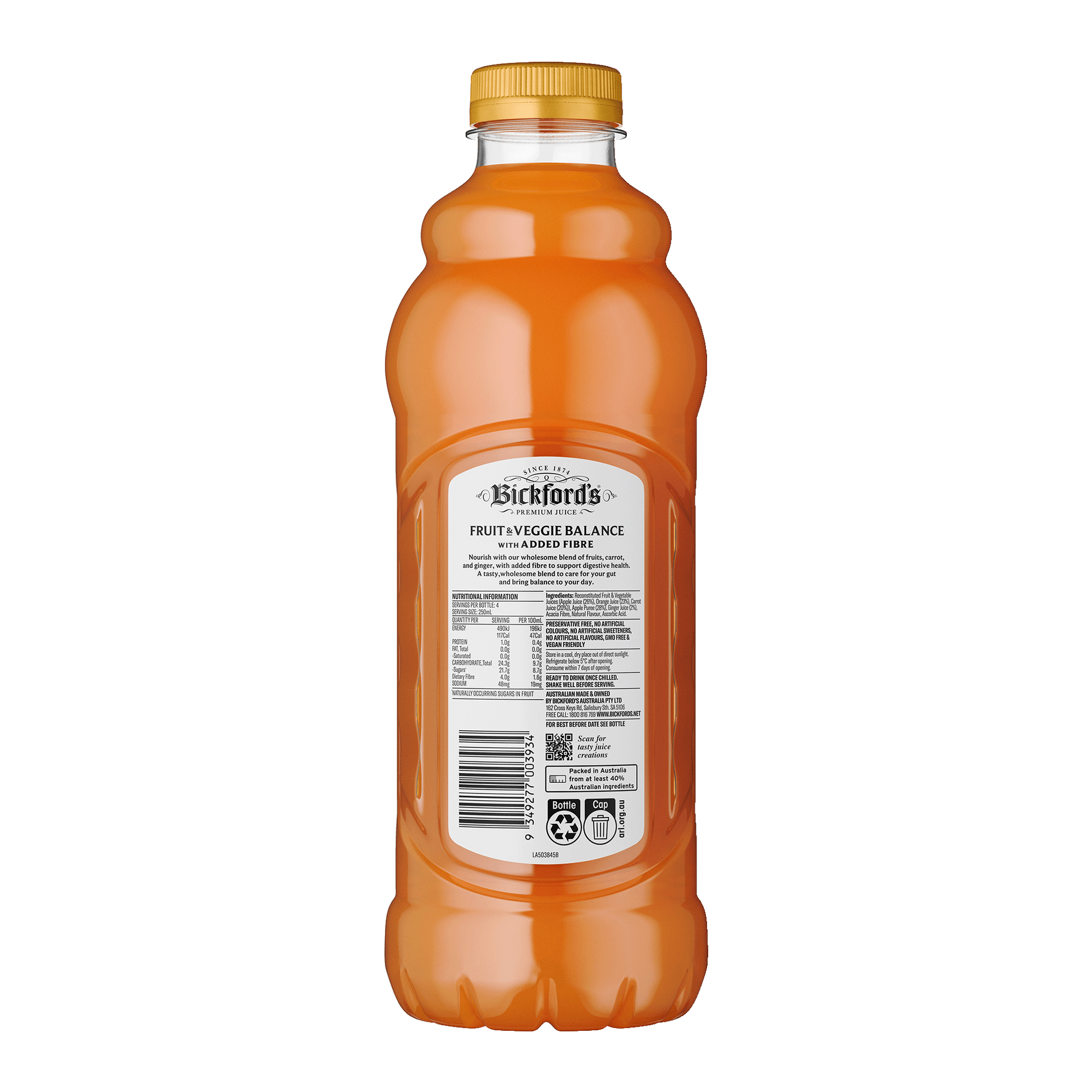 Bickford's Fruit & Veggie Balance Juice, 1Lt - Juice