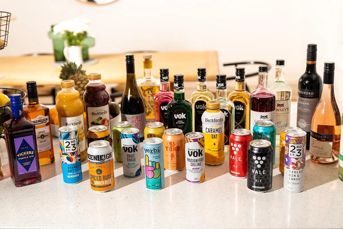 drinks from sippify on a kitchen bench