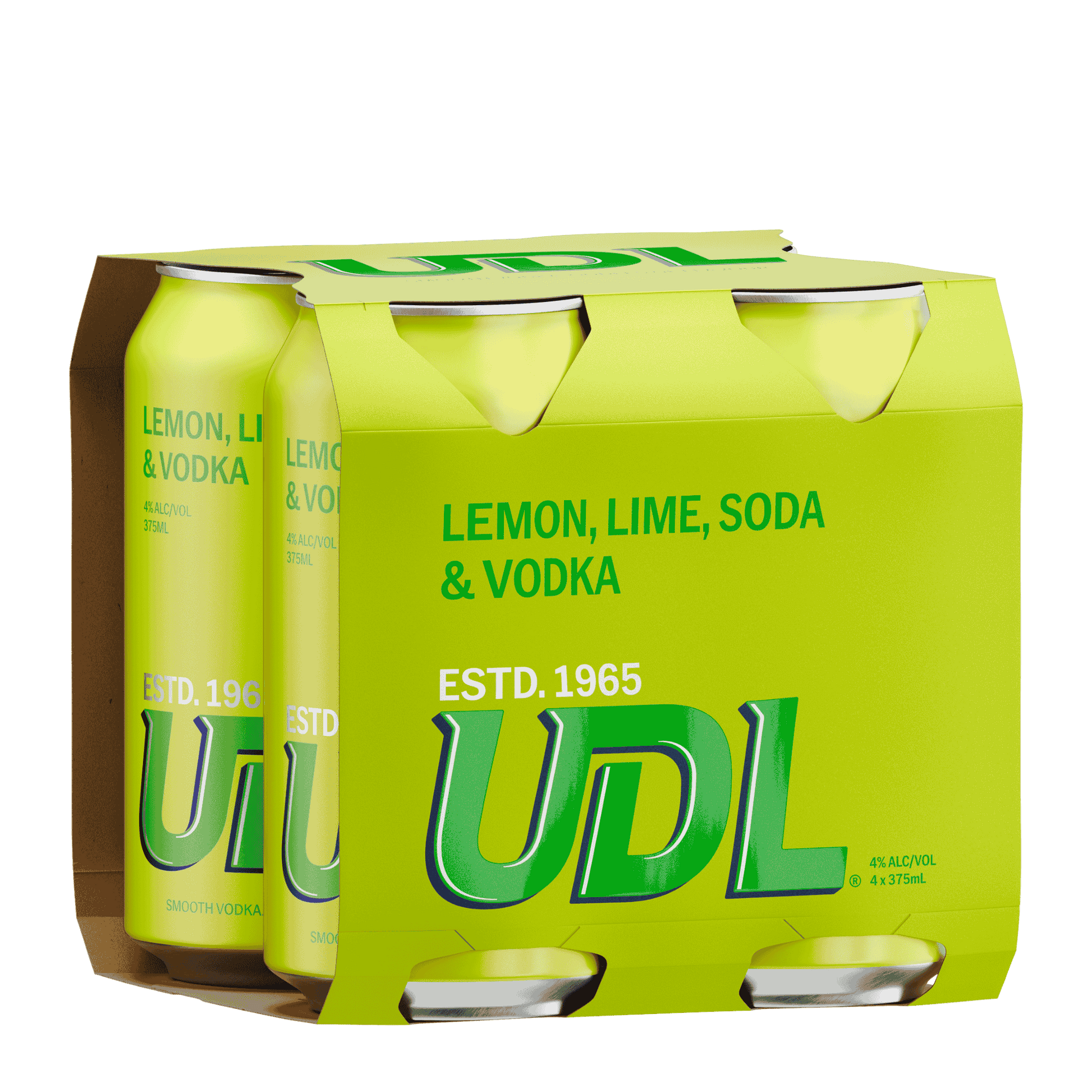 UDL Vodka Lemon Lime, 375ml 4% Alc. - Premixed