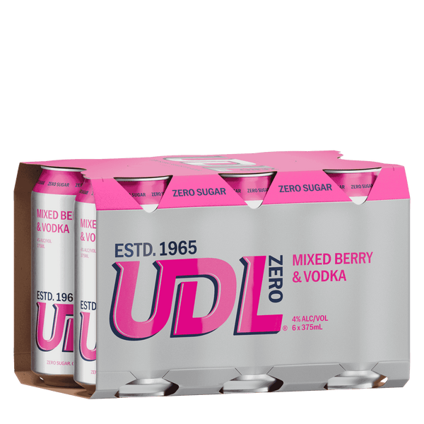 UDL Vodka Zero Mixed Berry, 375ml 4% Alc.