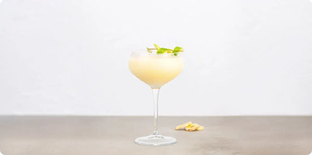 banana daiquiri with a lime twist