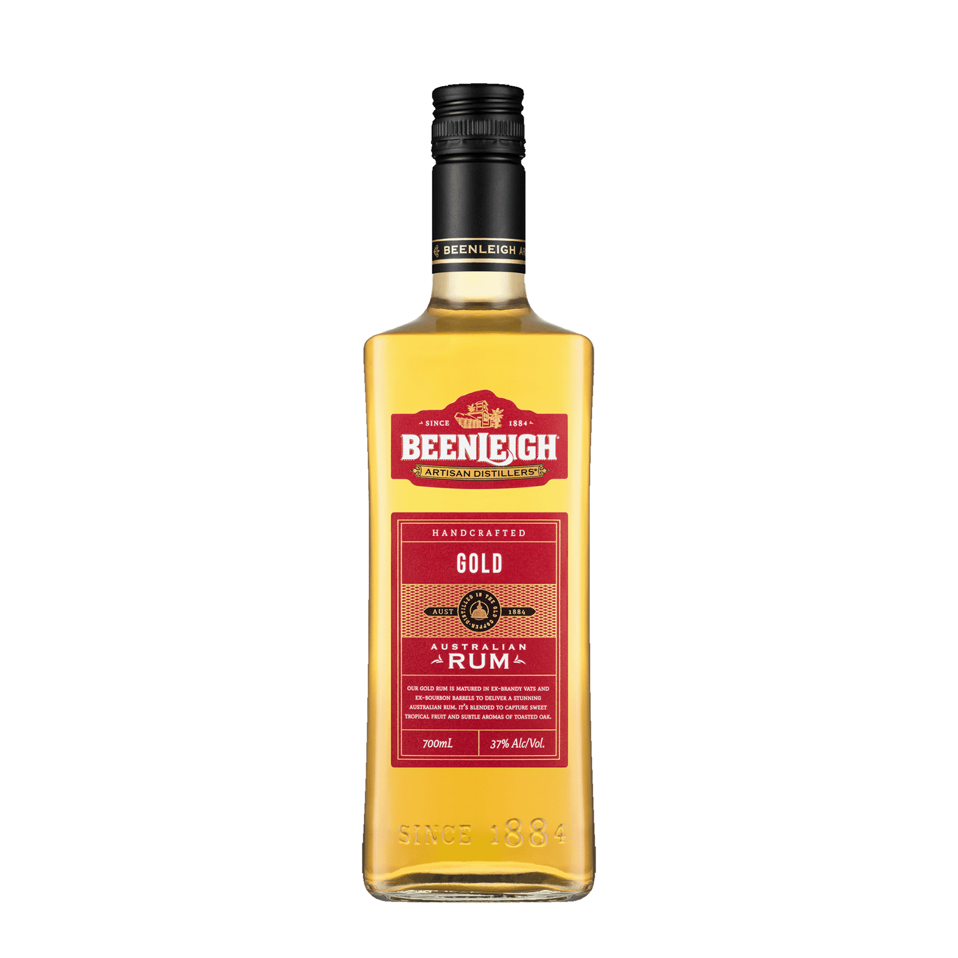 Beenleigh Artisan Distillers Gold Rum, 700ml 37% Alc - Rum