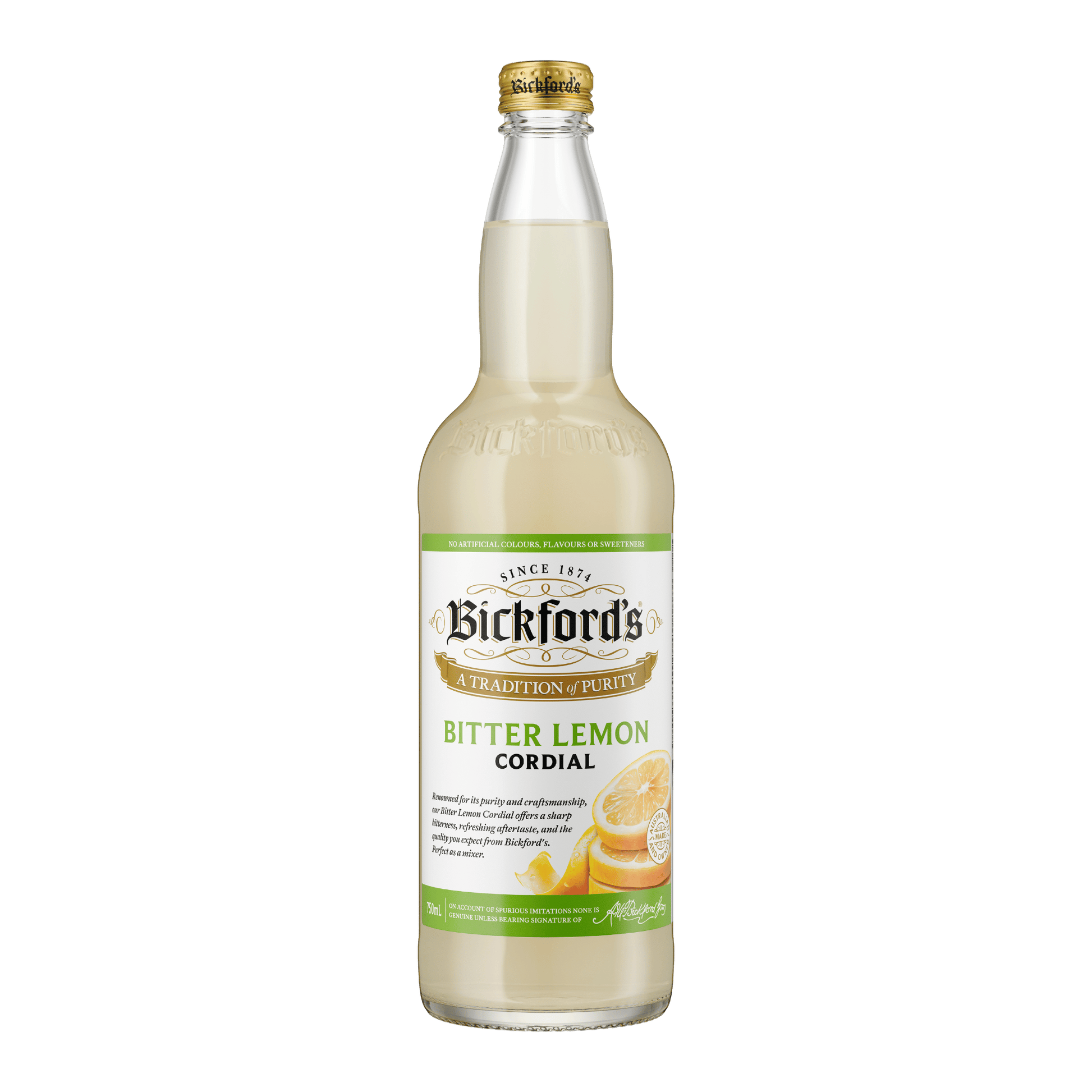 Bickford's Bitter Lemon Cordial, 750ml
