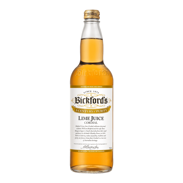 Bickford's Brown Lime Cordial, 750ml (SA only)