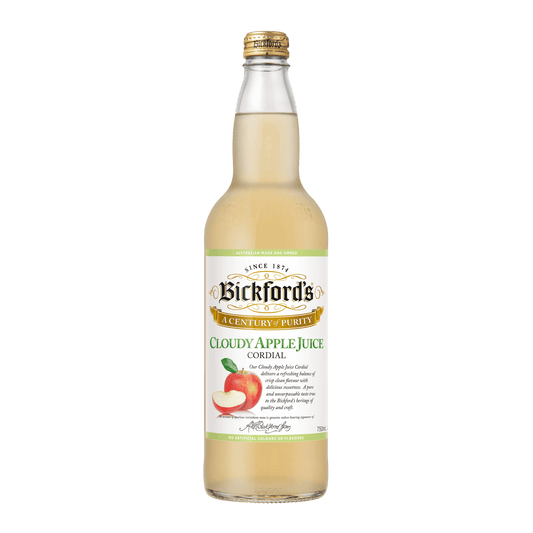 Bickford's Cloudy Apple Cordial, 750ml Carton x 8 Bottles - Cordial