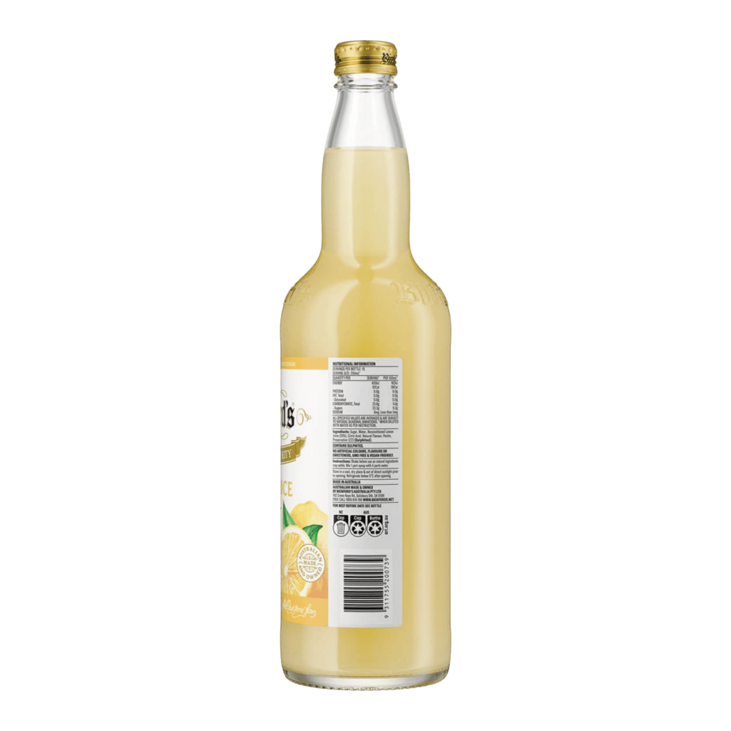 Bickford's Lemon Juice Cordial, 750ml