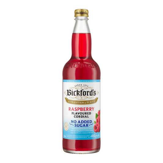 Bickford's No Added Sugar Raspberry Cordial, 750ml Carton x 8 - Cordial