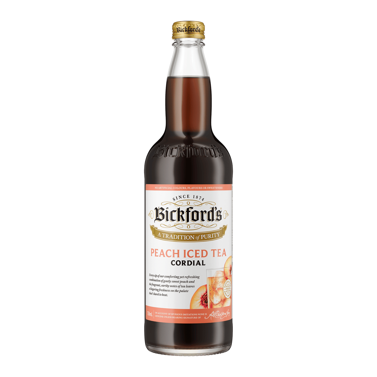 Bickford's Peach Tea Flavoured Cordial, 750ml