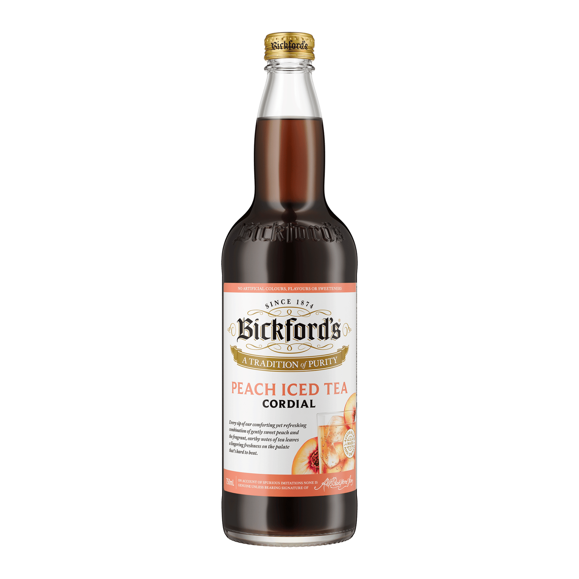 Bickford's Peach Tea Flavoured Cordial, 750ml