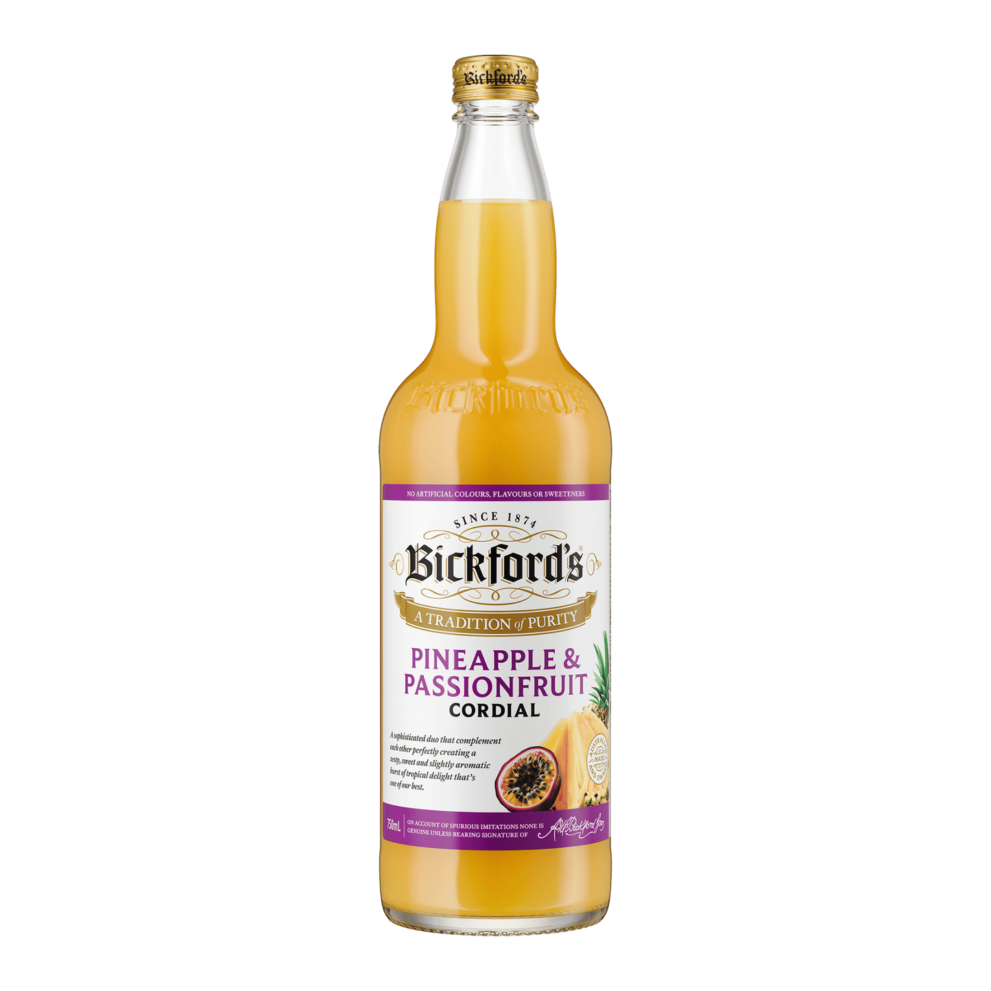 Bickford's Pineapple & Passionfruit Cordial, 750ml 