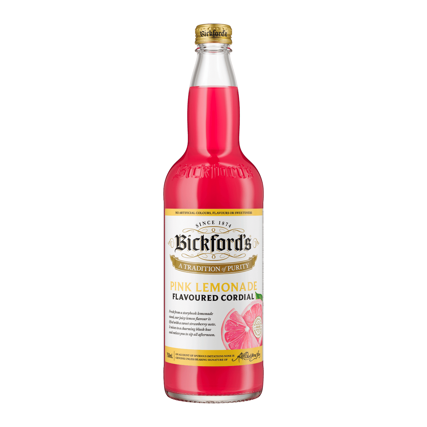 Bickford's Pink Lemonade Cordial, 750ml