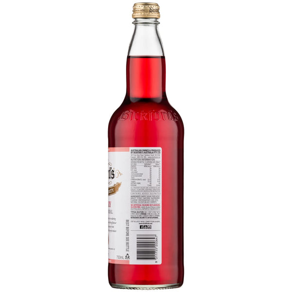 Bickford’s Raspberry Flavoured Cordial 750ml - Cordial