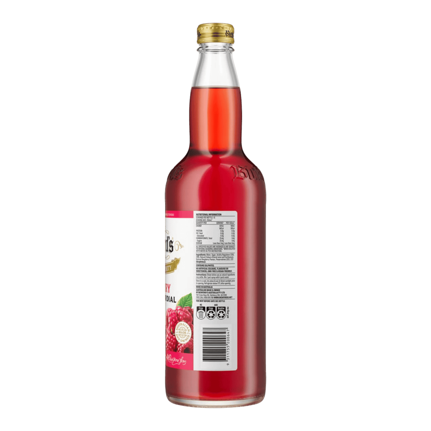 Bickford's Raspberry Flavoured Cordial, 750ml