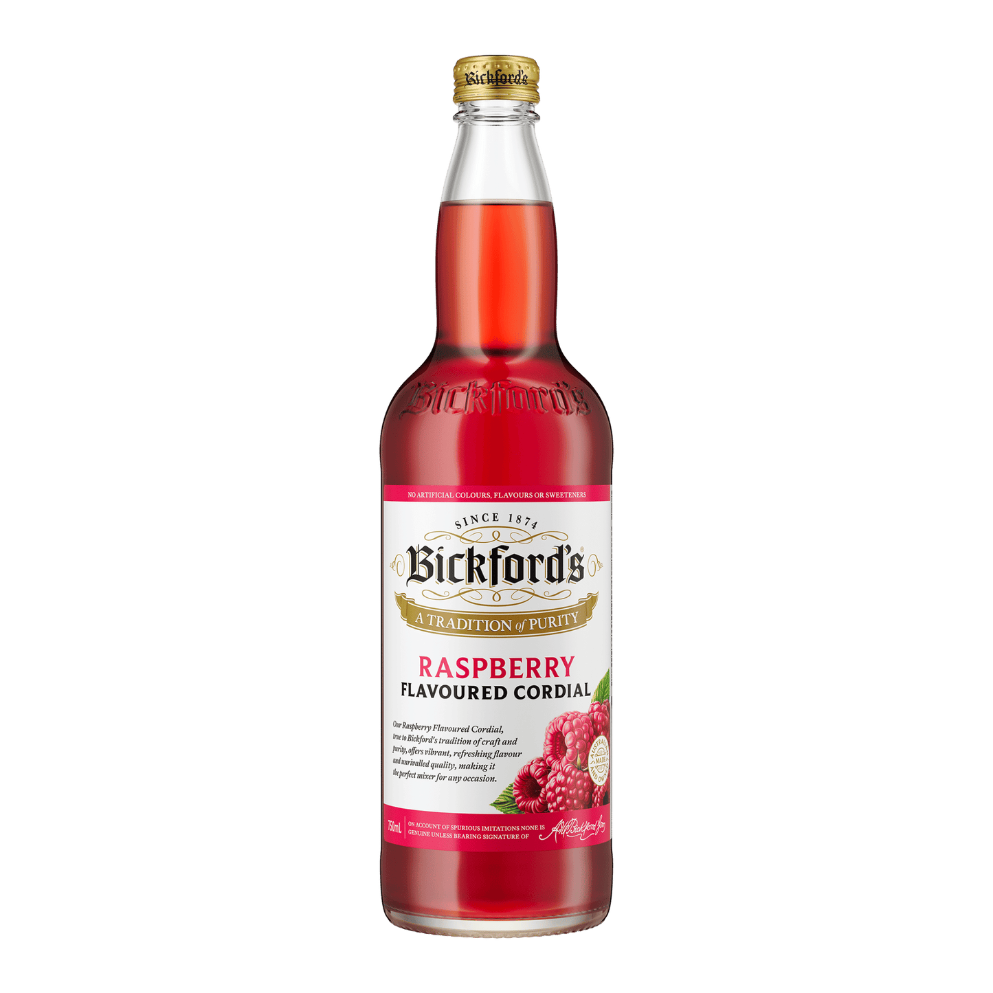 Bickford's Raspberry Flavoured Cordial, 750ml