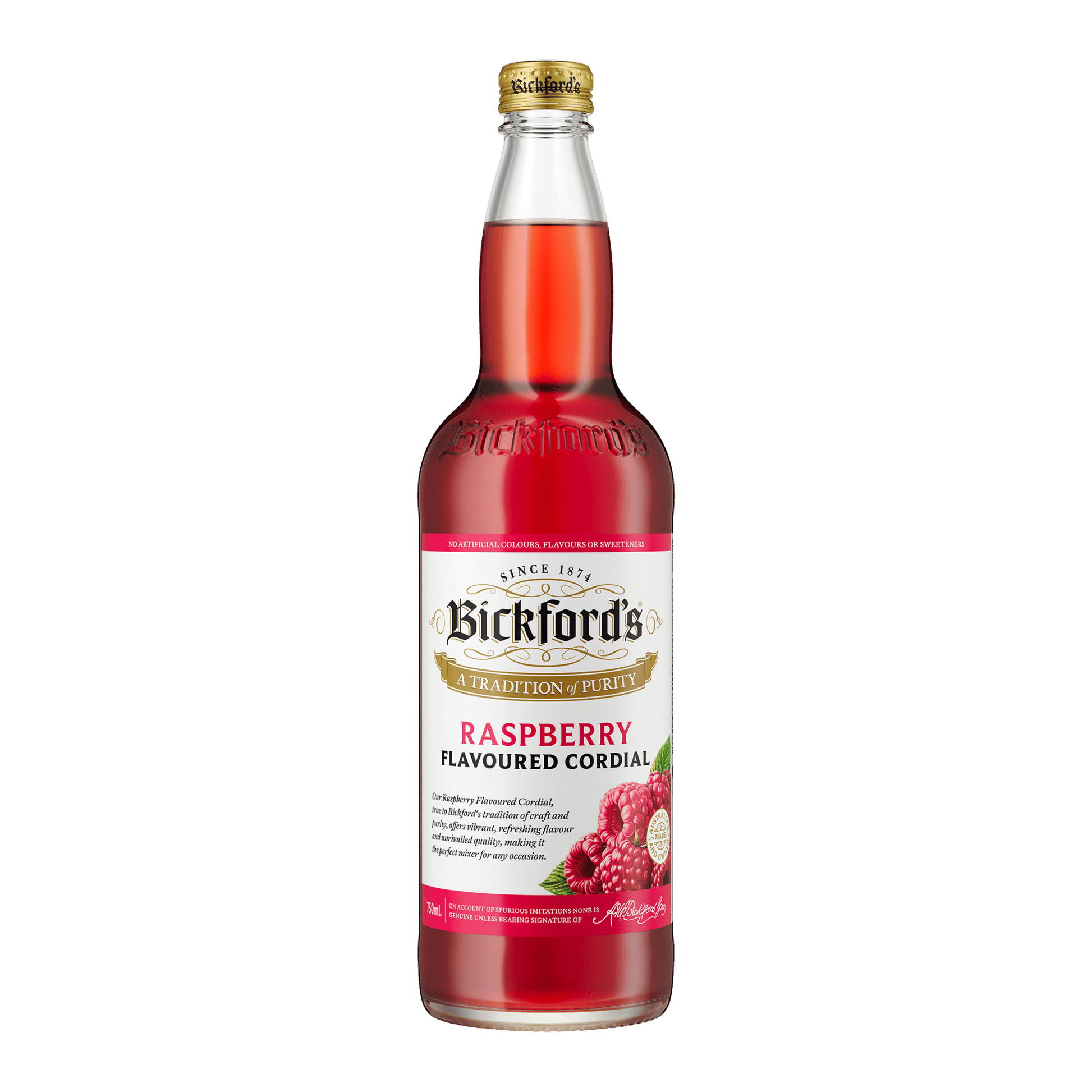 Bickford's Raspberry Flavoured Cordial, 750ml