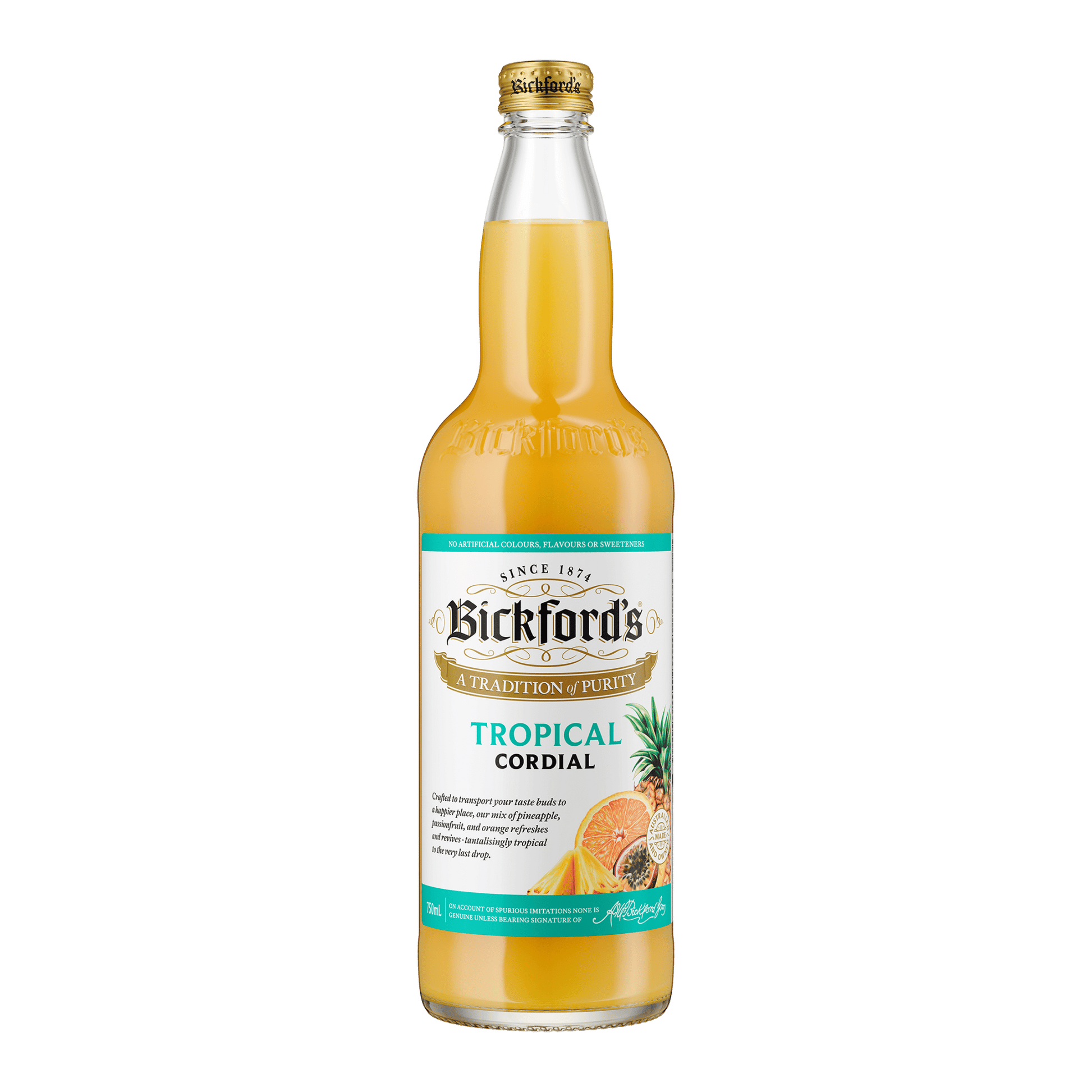 Bickford's Tropical Cordial, 750ml Carton x 8 Bottles - Cordial