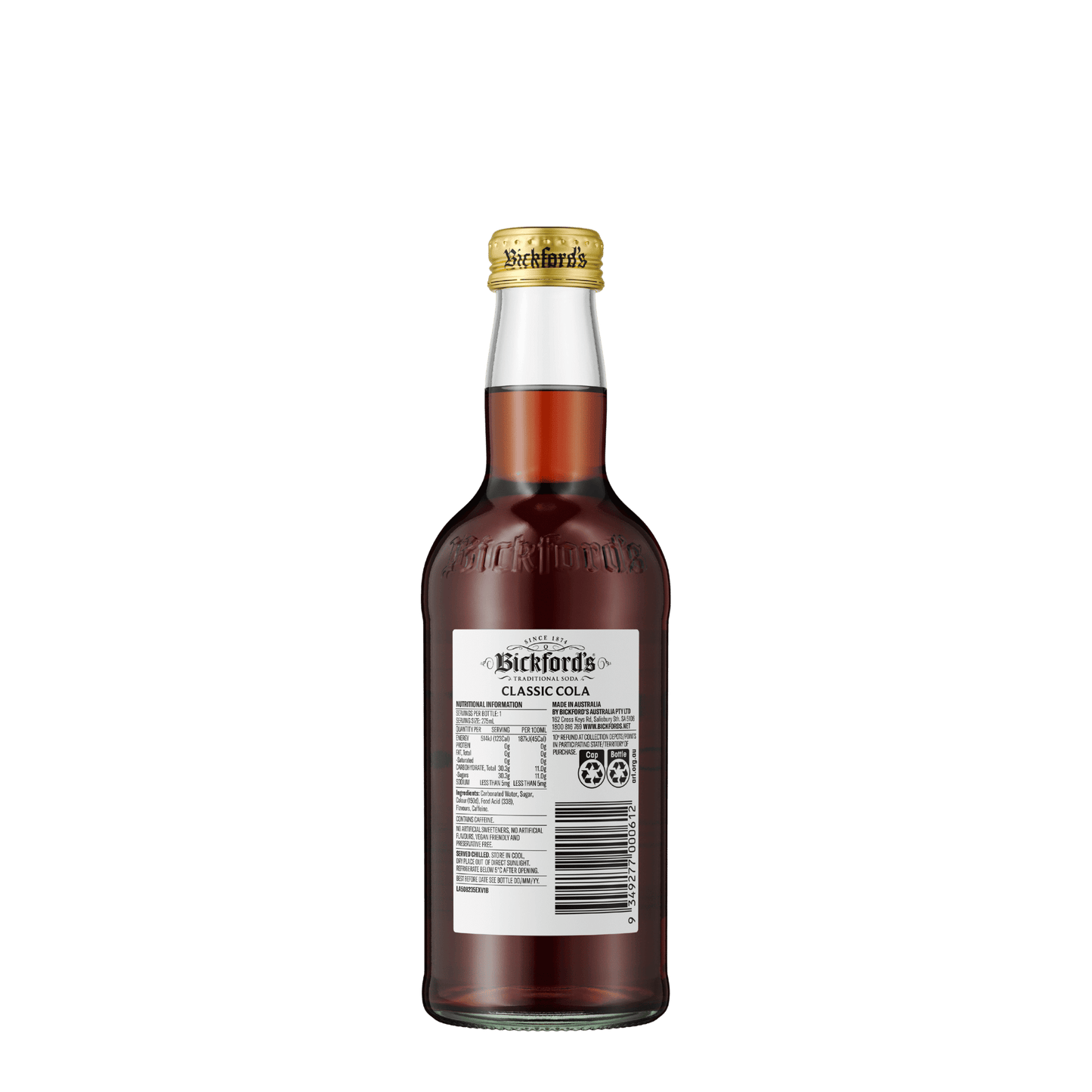 Bickford's Classic Cola Traditional Soda, 275ml - soda