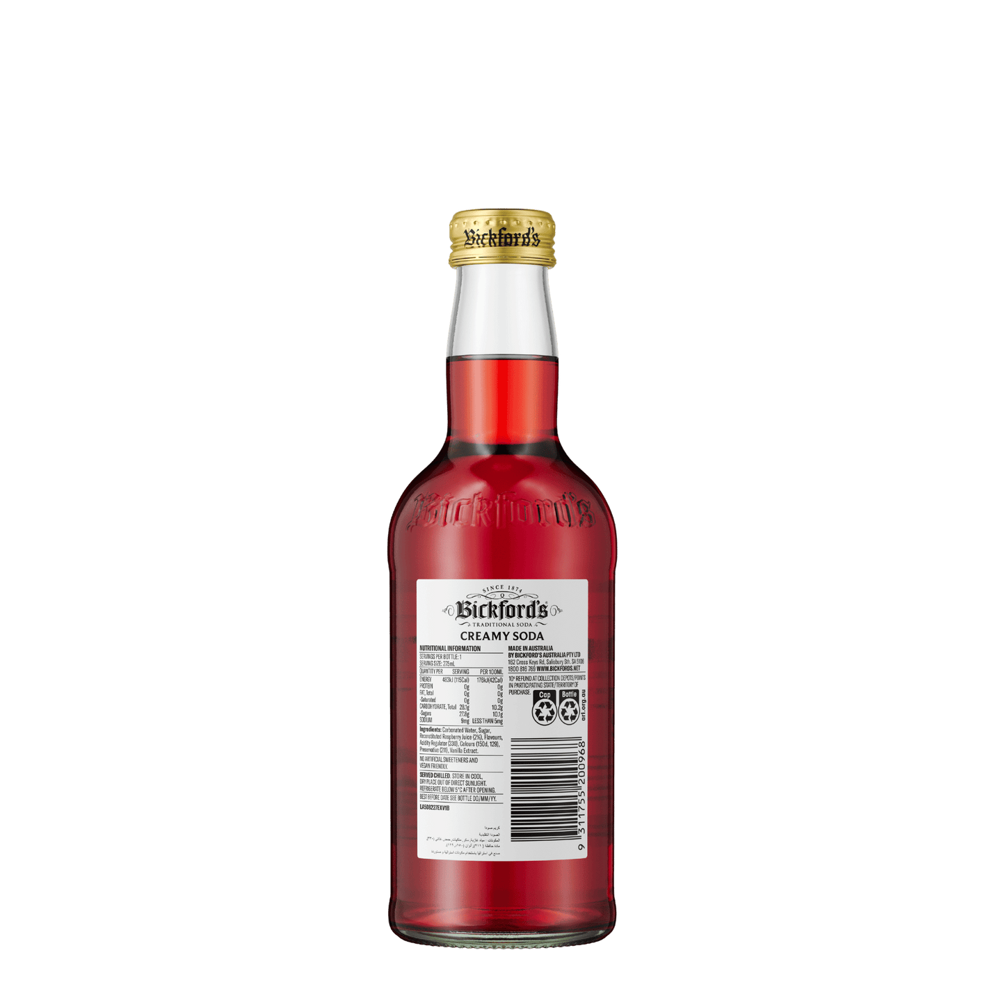 Bickford's Creamy Soda Traditional Soda, 275ml - soda