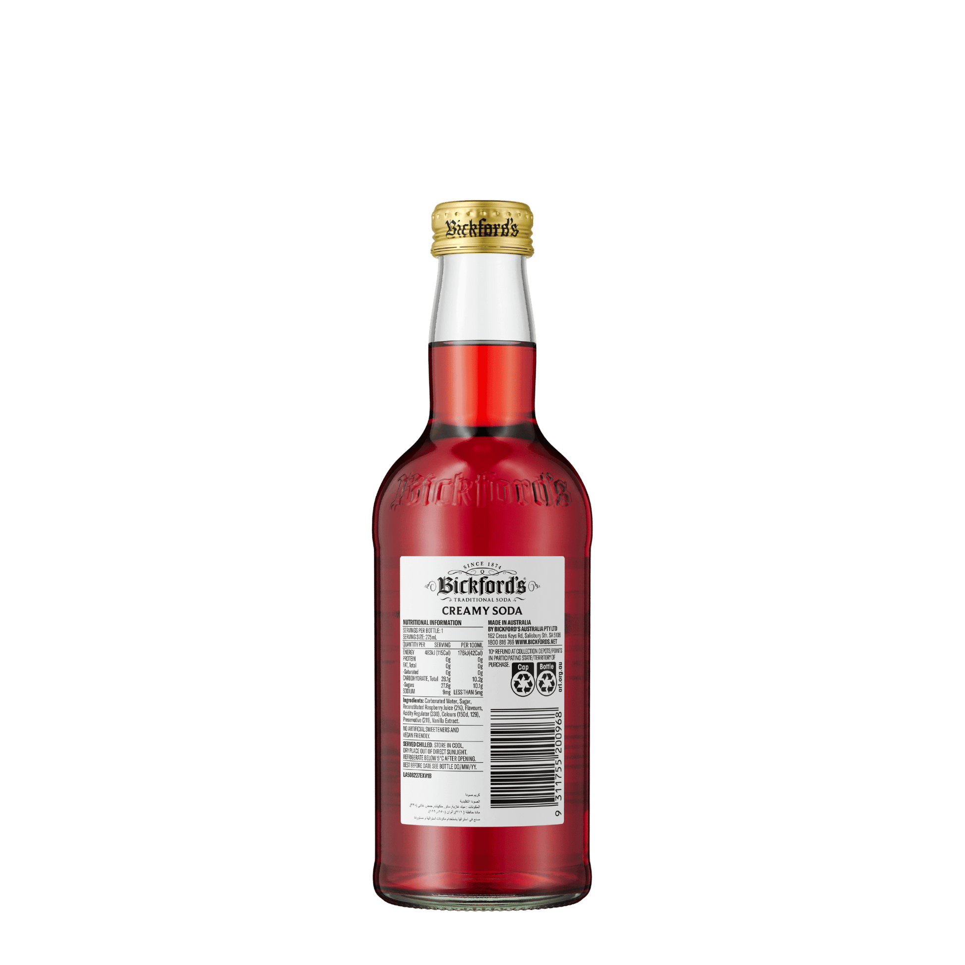 Bickford's Creamy Soda Traditional Soda, 275ml - soda