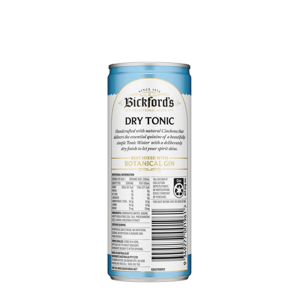 Bickford's Dry Tonic, 250ml - Soda