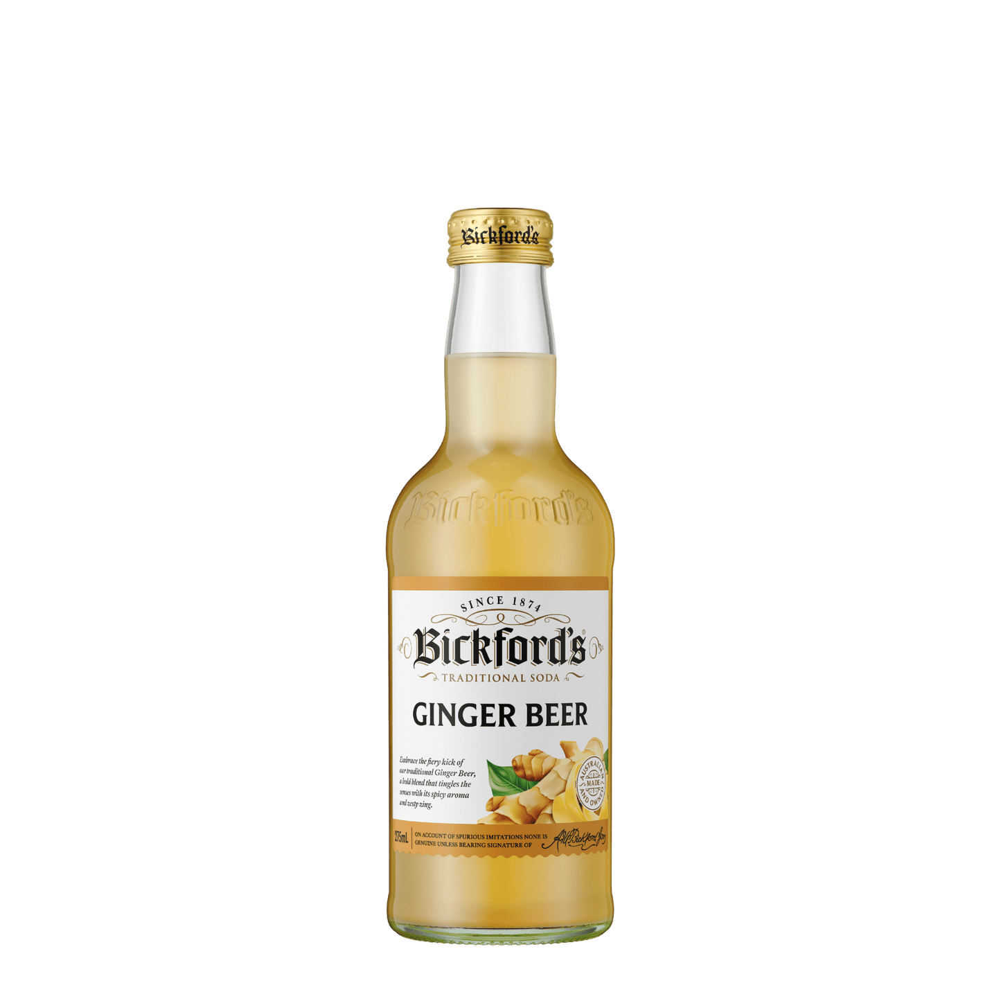 Bickford’s Ginger Beer Traditional Soda 275ml - Carton x 24